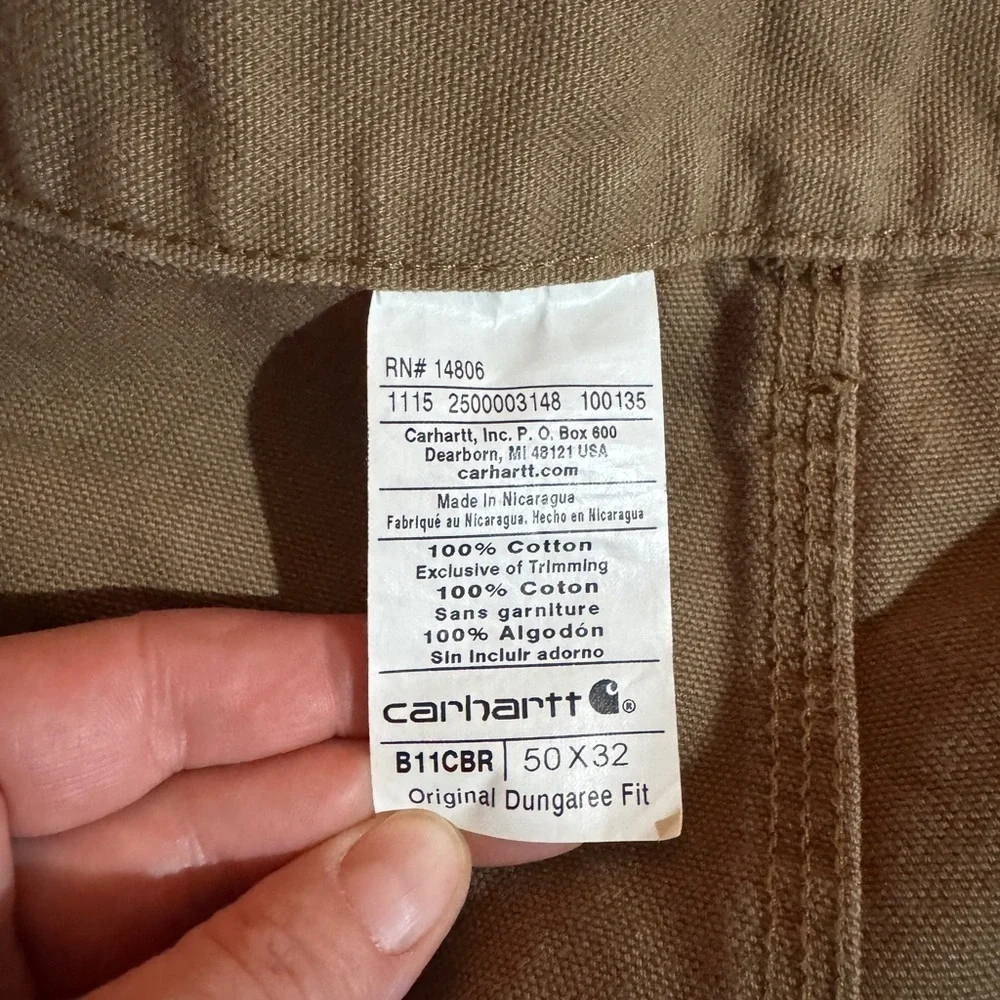 Carhartt RN#14806 Cargo Work Utility Carpenter Pants 50x32 Brown Loose Orig Fit